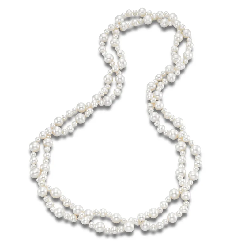 4.5-9.5MM FW PEARL WHITE 54" NECKLACE.