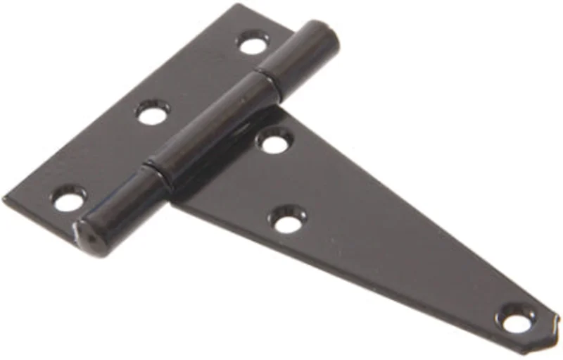 4 BRASS PLATED HEAVY T-HINGE BLACK FINI