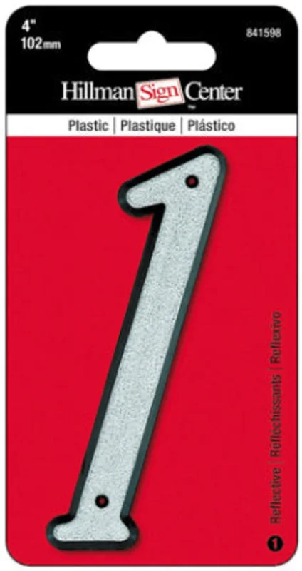 4 IN REFLECTIVE PLASTIC NUMBER 1