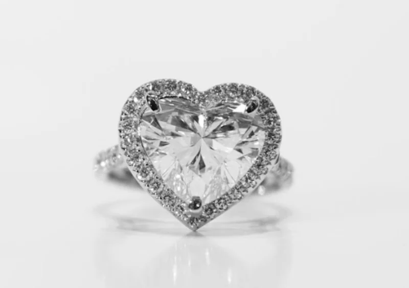 5.16CT HS F VS2 LAB GIA#1488389340/14KWG 1.06CTW BR LAB DIA HS HALO AND CATHDRAL SHANK ENG RING