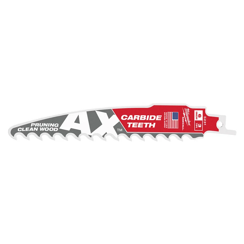 6" 3 TPI The AX with Carbide Teeth for Pruning & Clean Wood SAWZALL Blade 1PK