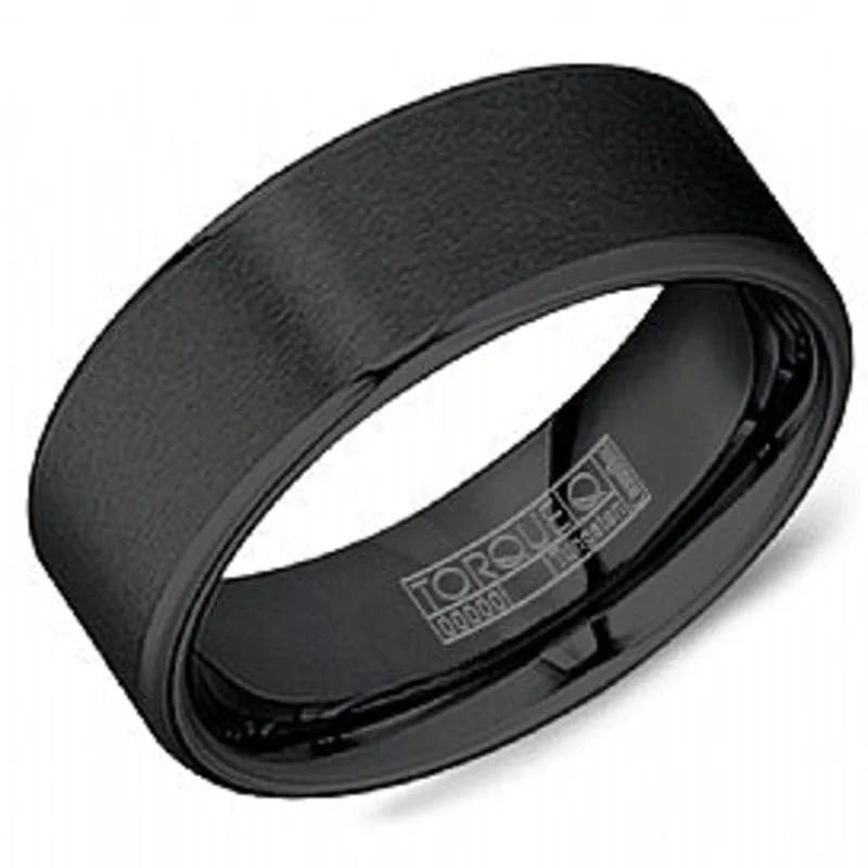 8MM TUNGSTEN CARBIDE BLACK SANDPAPER TOP AND HIGH POLISH EDGES SIZE 13