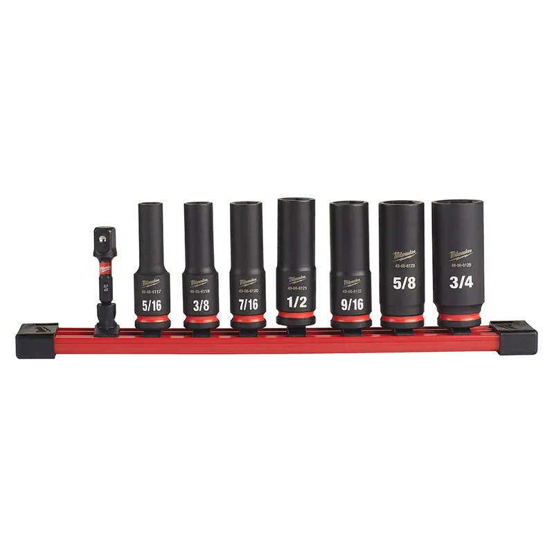 8PC SHOCKWAVE Impact Duty 3/8" Drive SAE Deep 6 Point Socket Set