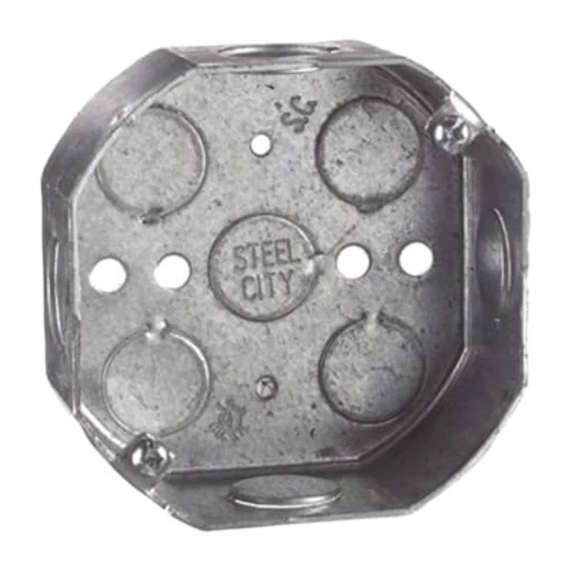 ABB Installation Steel City Octagon Box, 15.8 Cubic Inches, 4 Inch Diameter x 1-1/2 Inches Deep