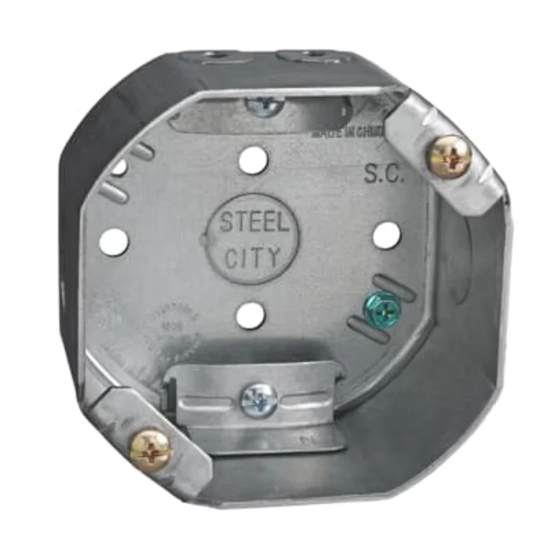 ABB Installation Steel City Octagon Ceiling Fan Support Box, 22.5 Cubic Inches