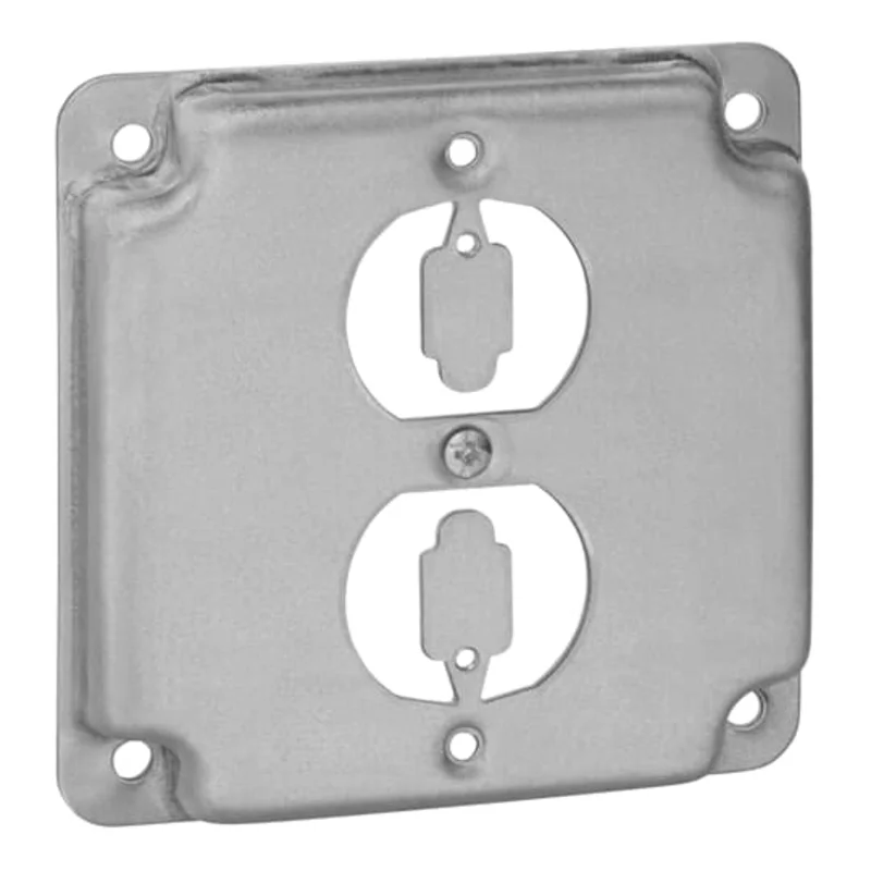 ABB Steel City Square Metal Electrical Box Cover Single Duplex