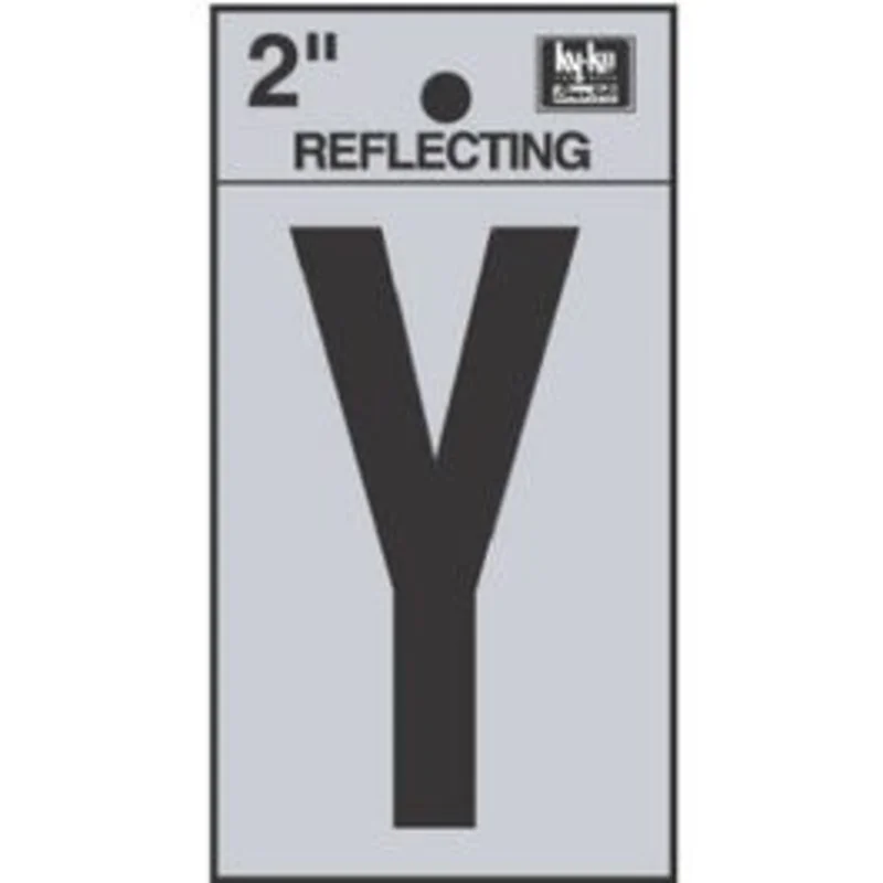 Address Letter "Y", Reflective Black Vinyl, 2-In.