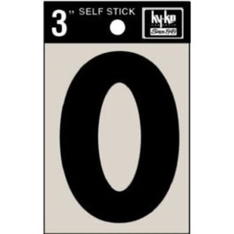 Address Letters, "O", Black Vinyl, Adhesive, 3-In.