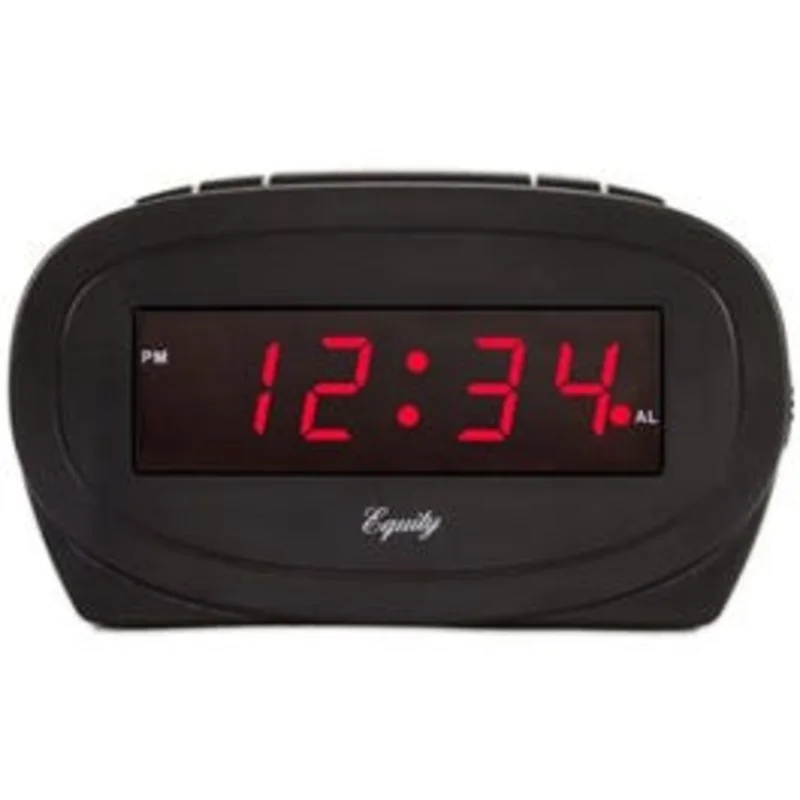 Alarm Clock, Black, 0.6-In. Red LED Display