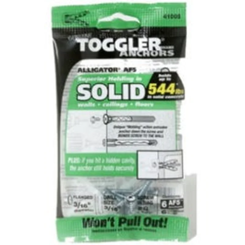 Alligator Masonry Anchors, Flanged, 3/16-In., 6-Pk.