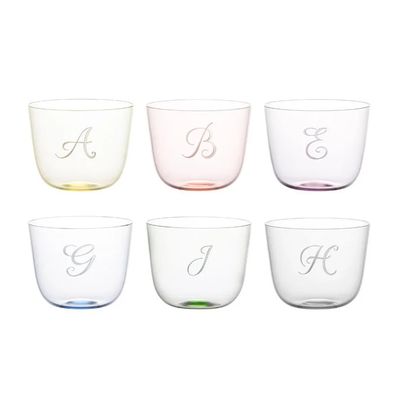 Alpha Water Tumbler with Engraved Letter Citrin