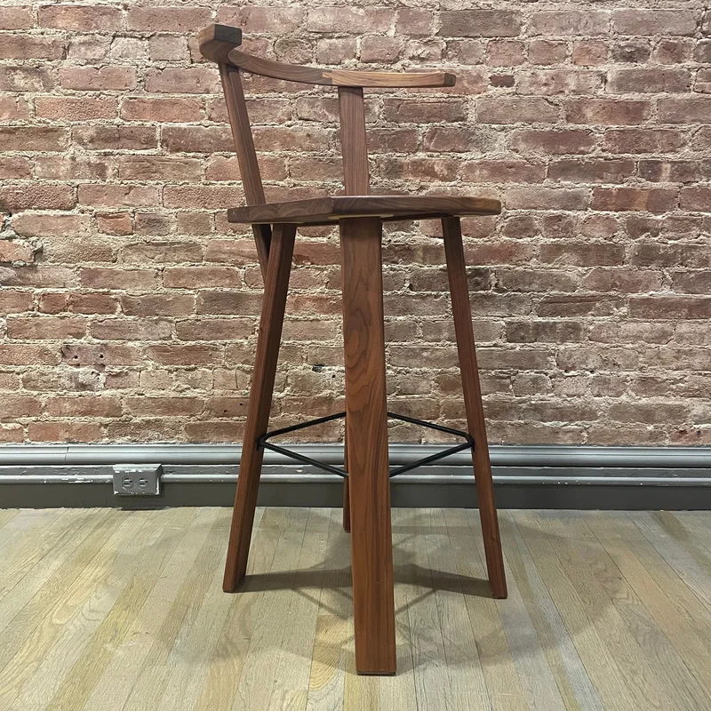 Alpin Barstool with Armrest - Sale walnut upholstered