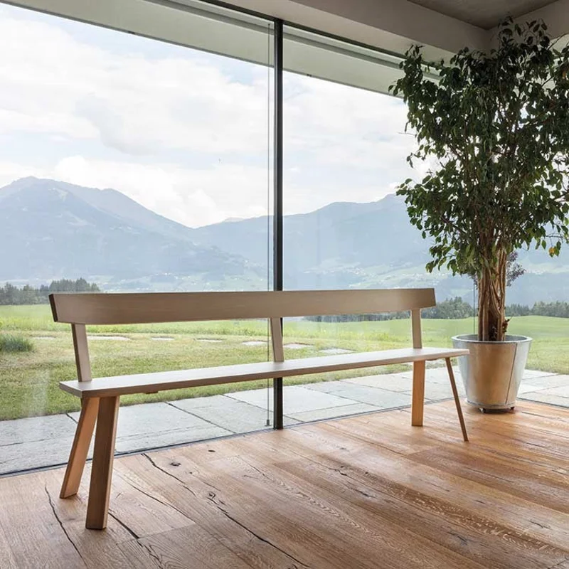 Alpin Bench with backrest raw