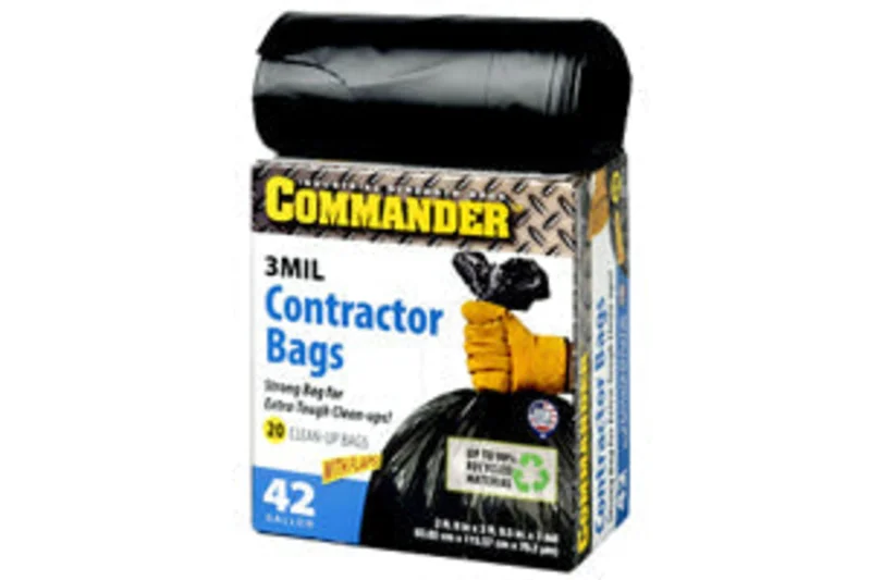 Aluf Plastics Commander 33 in. x 45 in. 42 Gal. Black Heavy-Duty Trash Bags Black