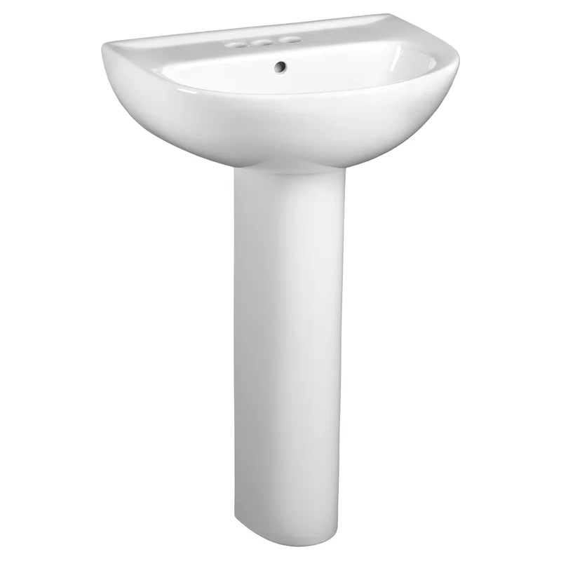 American Standard 24-Inch Evolution 4-Inch Centerset Pedestal Sink Top and Leg Combination, White White