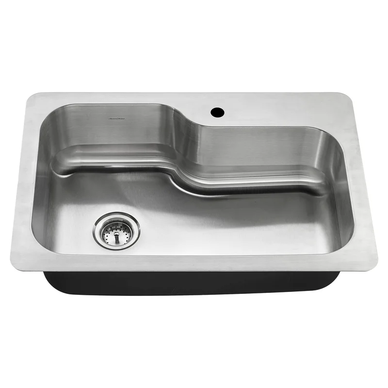 American Standard Raleigh 33 x 22-Inch Stainless Steel Drop-In or Undermount Single-Bowl Residential Kitchen Sink With Dual-Spray Faucet