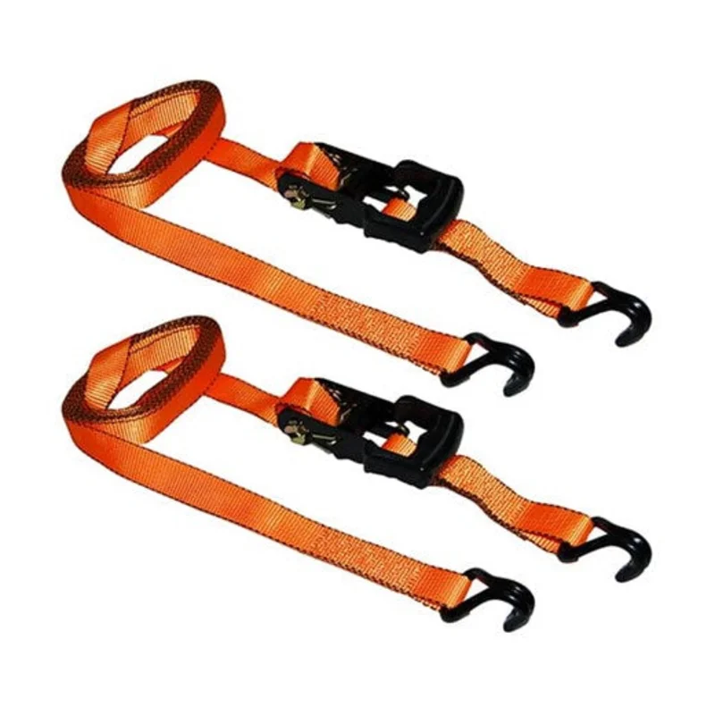 Ancra Cargo 1.25 x 15 J-Hook Ratchet Tie-Down, Plastic Frame, 2 Pack