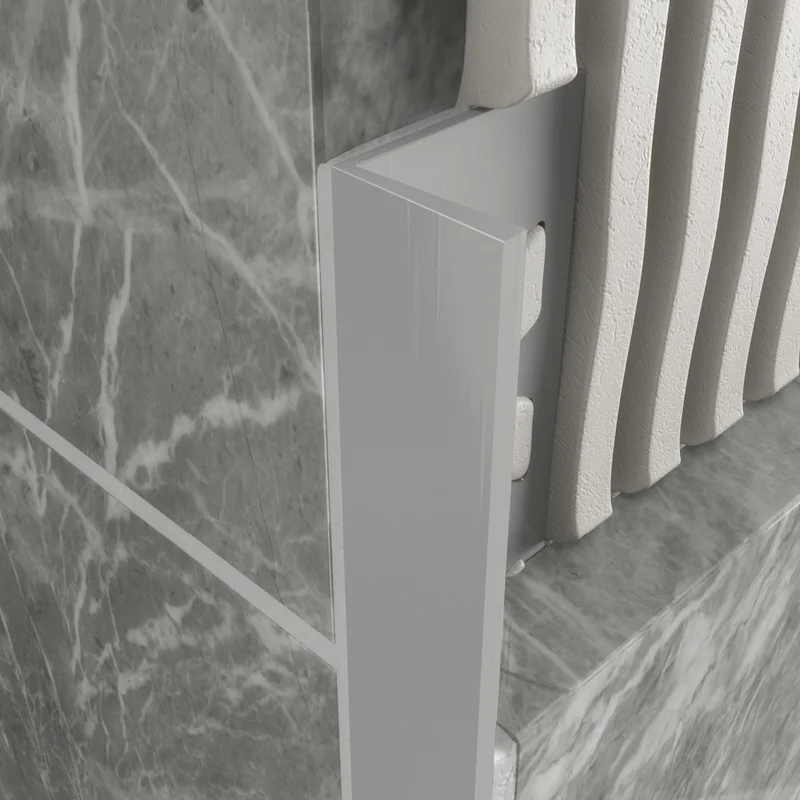 Atrim 12mm Straight Edge PVC Light Grey Tile Trim - 2.5m White
