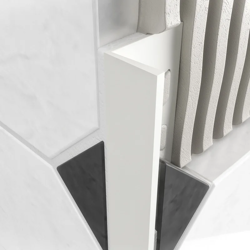 Atrim 4.5mm Straight Edge PVC White Tile Trim - 2.5m White