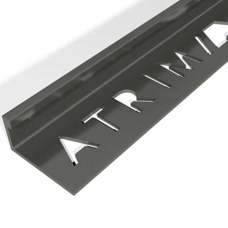 Atrim 8mm Straight Edge Aluminium Gloss Black Tile Trim - 2.5m