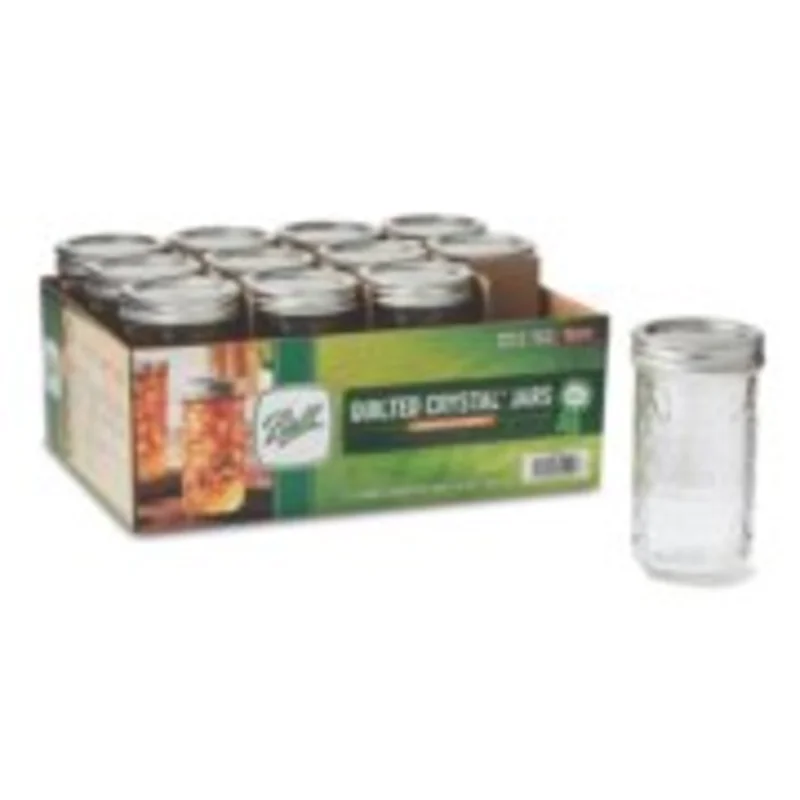Ball Quilted Crystal Jelly Jars & Lids, Regular Mouth