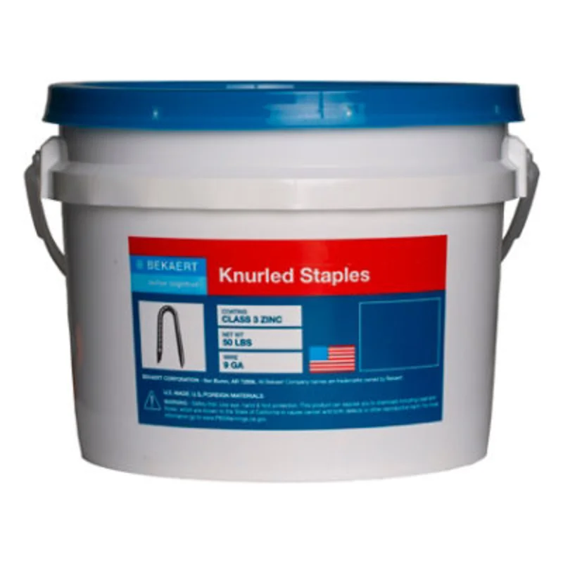 Bekaert 1.25" 9 ga Knurled (C3 DOT) Staples (50 lb bucket)
