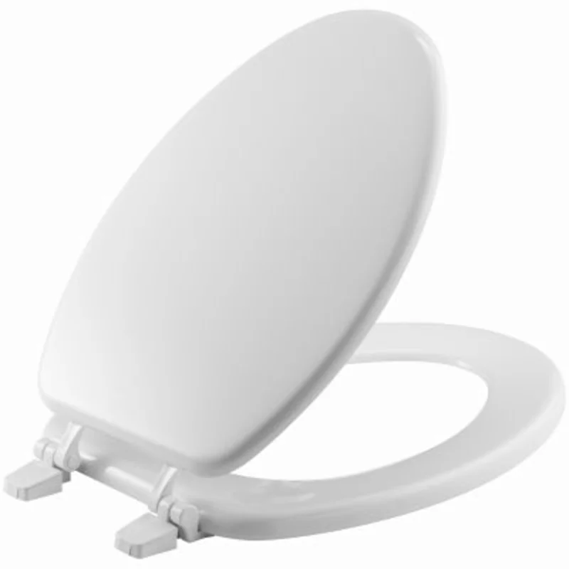 Bemis Elongated White Molded Wood Toilet Seat White