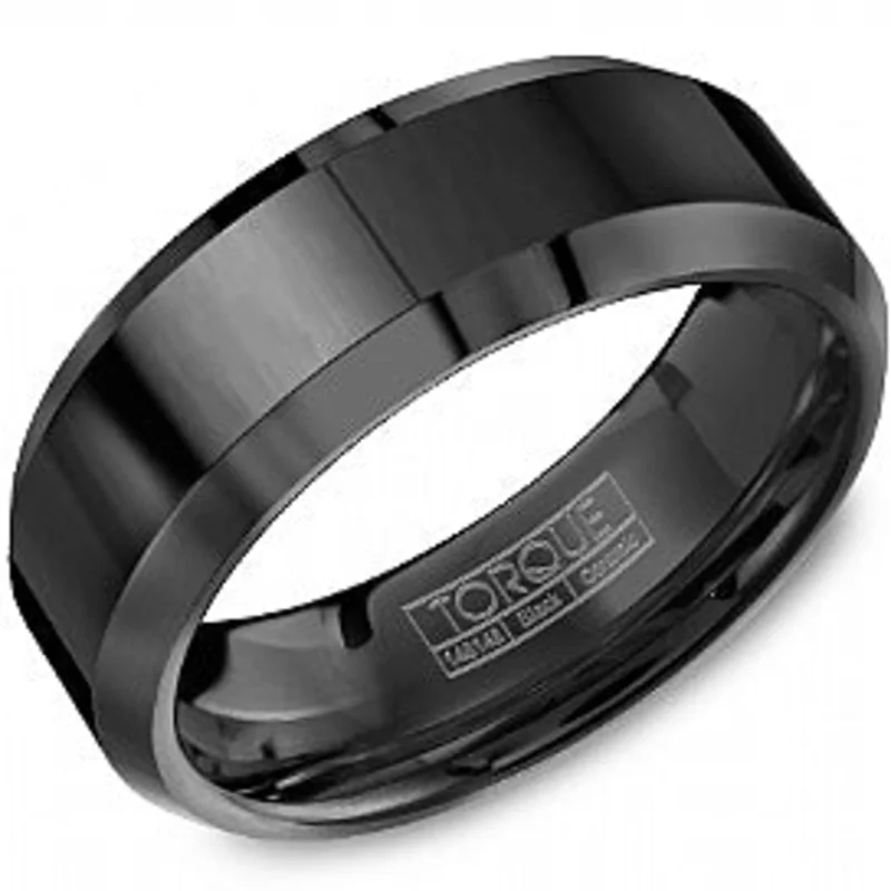 BLACK CERAMIC 8MM HP WITH BEVEL EDGES SIZE 10