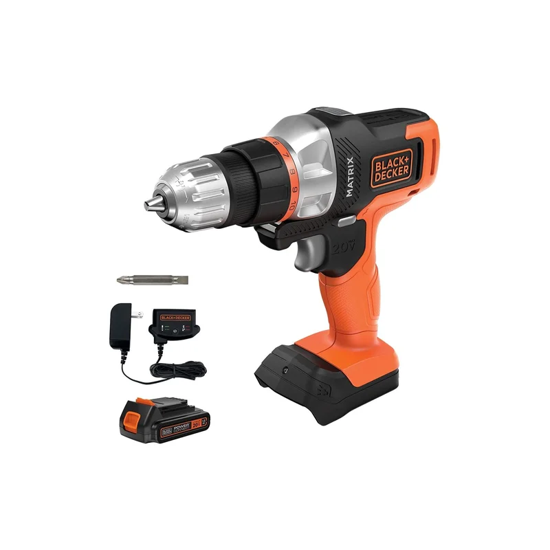 Black & Decker 20V MAX* POWERCONNECT MATRIX Cordless Drill/Driver, Battery and Charger Included