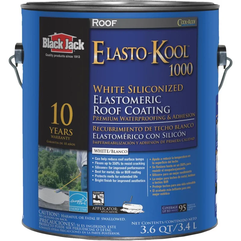 Black Jack Elasto-Kool 1000 1 Gal. 10-Year White Siliconized Elastomeric Coating