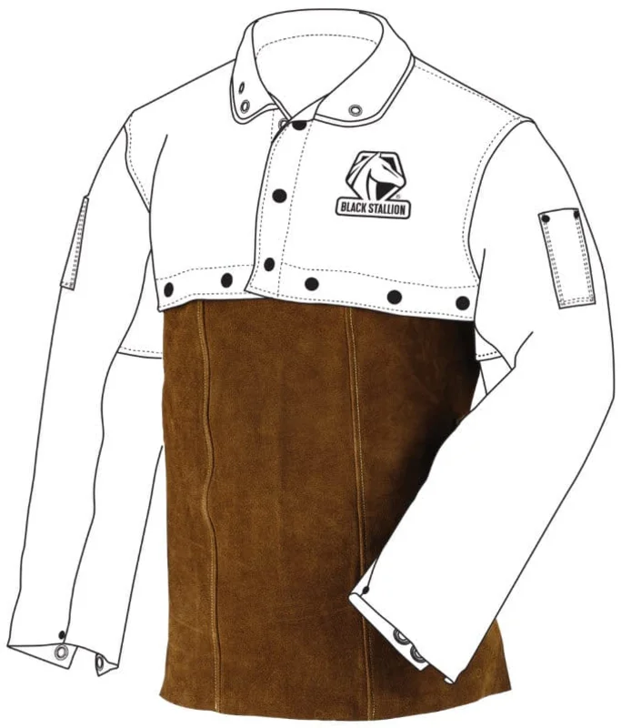 Black Stallion 14 Inch Leather Welding Bib - Split Cowhide 14WB
