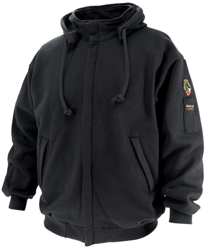 Black Stallion AR/FR Black Cotton Hooded Sweatshirt JF1331-BK