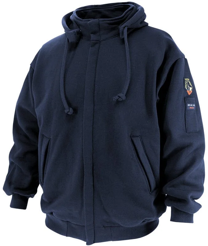 Black Stallion AR/FR Navy Cotton Hooded Sweatshirt JF1331-NV