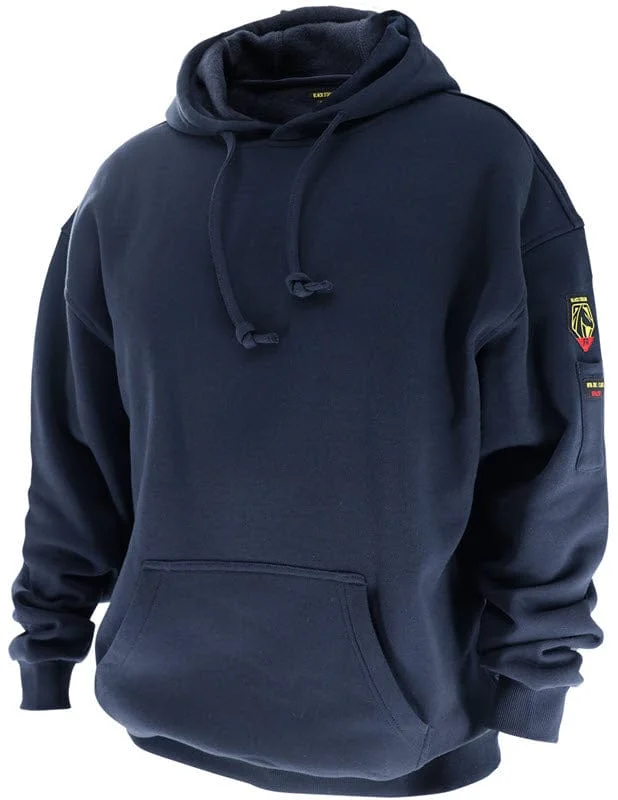 Black Stallion AR/FR Navy Cotton Hooded Sweatshirt JF1340-NV
