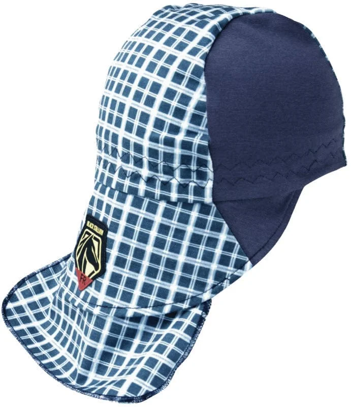 Black Stallion Blue Plaid Welding Cap AH1730-BL