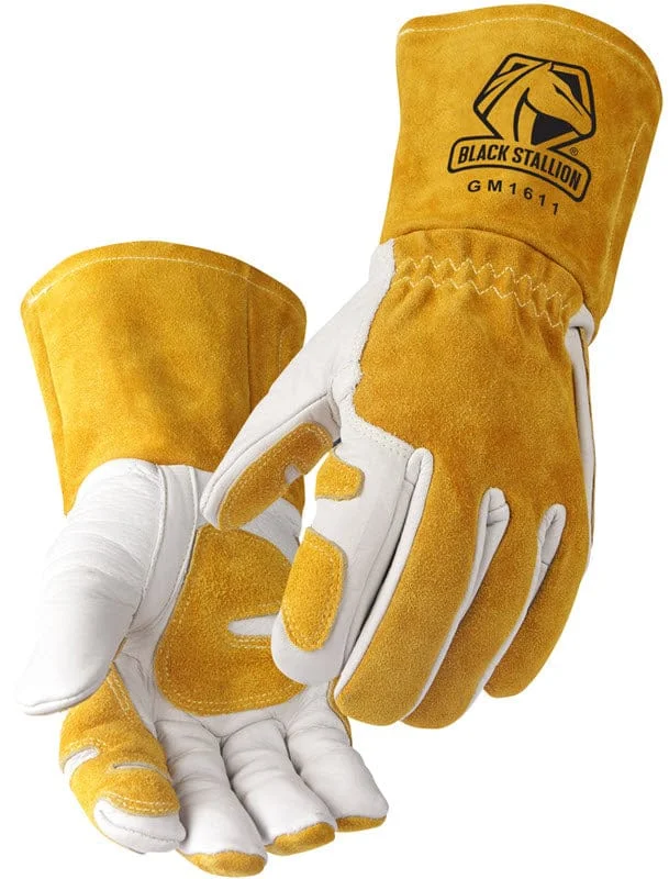 Black Stallion Cowhide Leather MIG Welding Gloves GM1611-WT