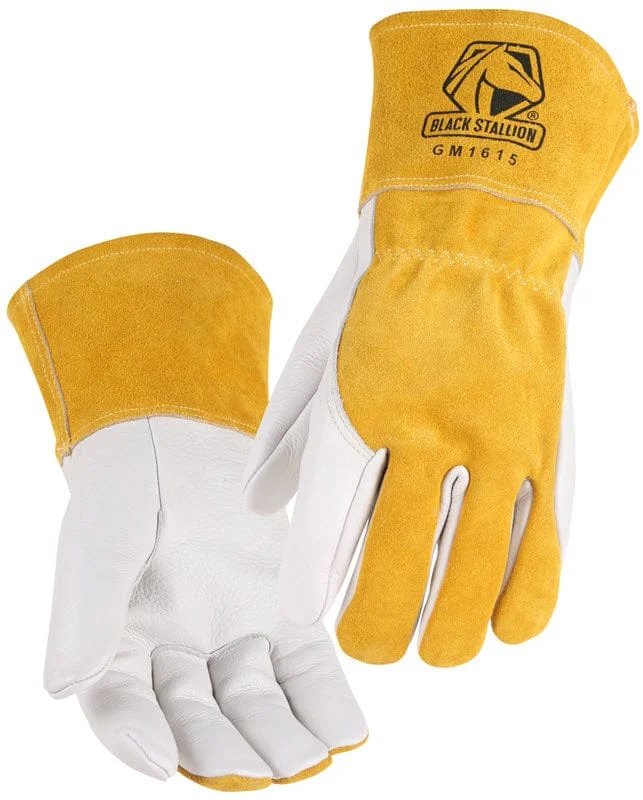 Black Stallion Cowhide Leather MIG Welding Gloves GM1615-WT