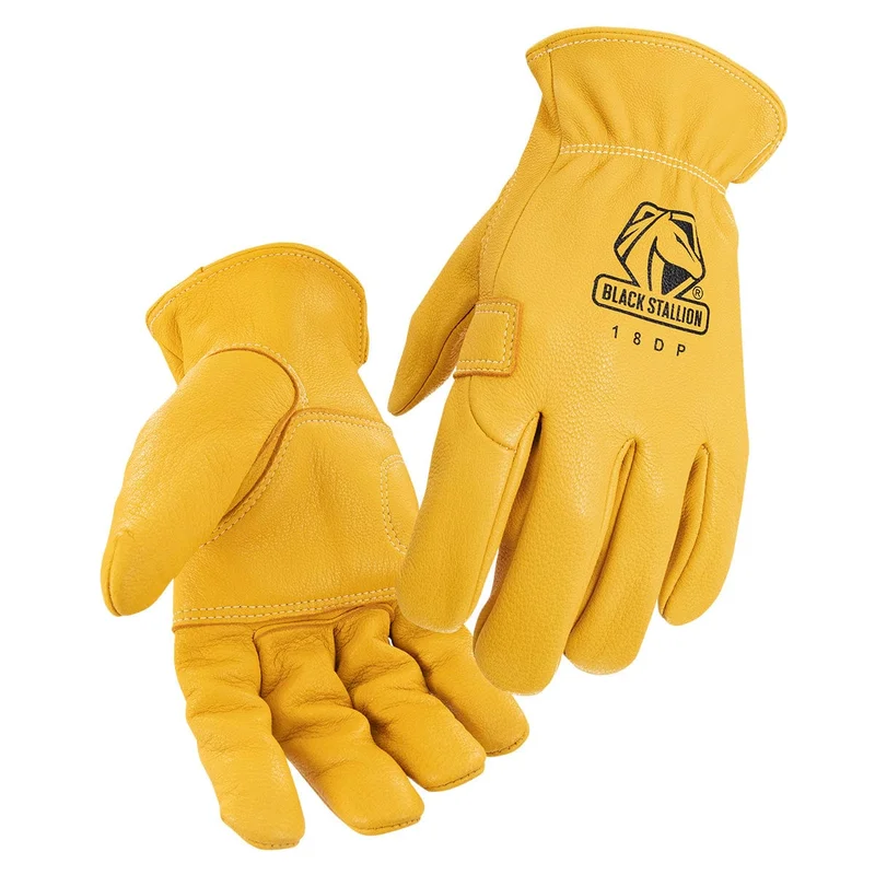 Black Stallion Double Palm Drivers Gloves - Grain Deerskin 18DP