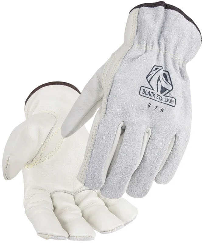 Black Stallion Drivers Gloves - Grain Cowhide Palm/Split Back 87K