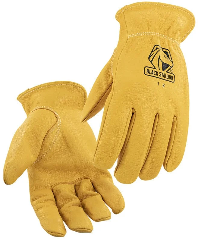 Black Stallion Drivers Gloves - Grain Deerskin 18