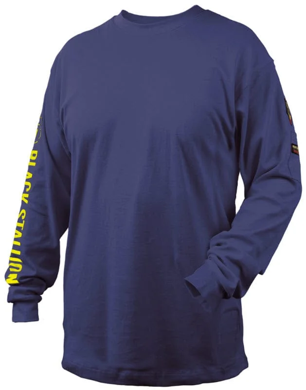 Black Stallion Flame Resistant 7 oz. Navy Cotton T-Shirt TF2510-NV