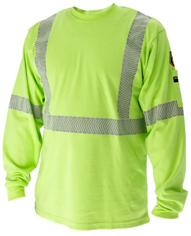 Black Stallion Flame Resistant Hi Vis Lime Cotton T-Shirt TF2511-LM