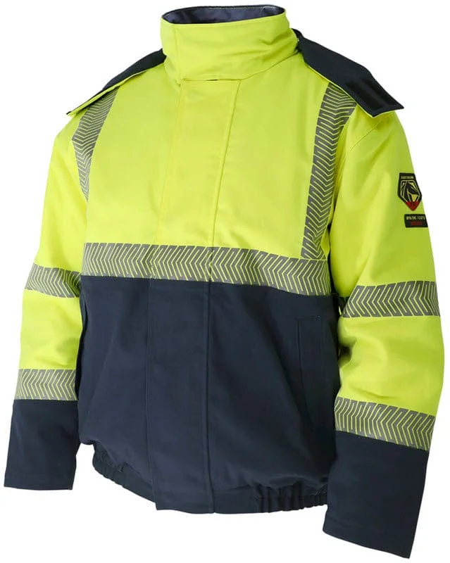 Black Stallion HI-VIS Class 3 AR/FR Canvas Duck Insulated Welding Jacket JF5030-HB