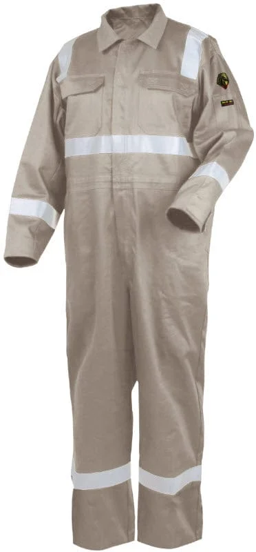 Black Stallion HI-VIS Deluxe FR Cotton Stone Khaki Coveralls CF2216-ST