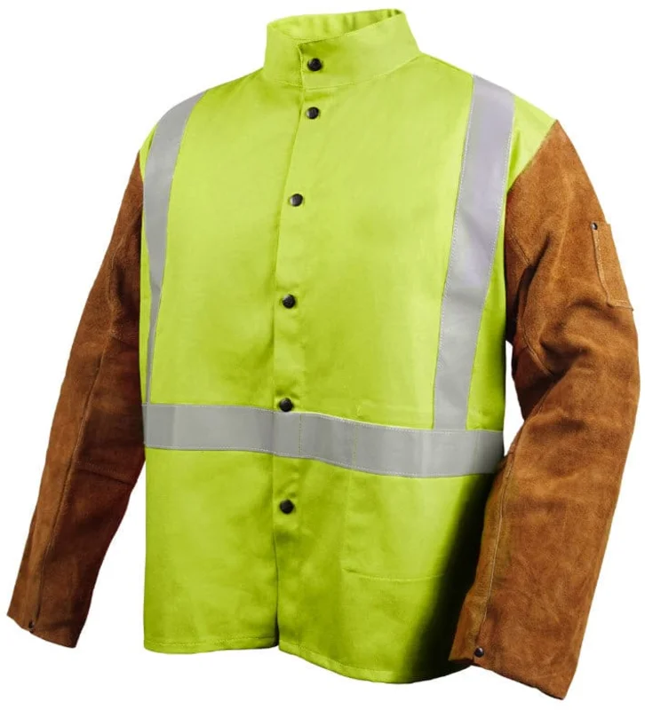 Black Stallion Hybrid Welding Jacket w/Silver Reflectives JH1012-LM