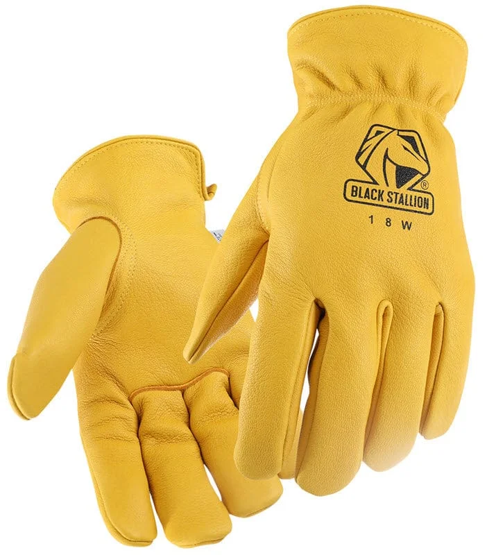 Black Stallion Insulated Winter Drivers Gloves - Grain Deerskin 18W