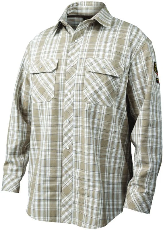 Black Stallion Khaki Plaid AR/FR Cotton Work Shirt WF2110-PK