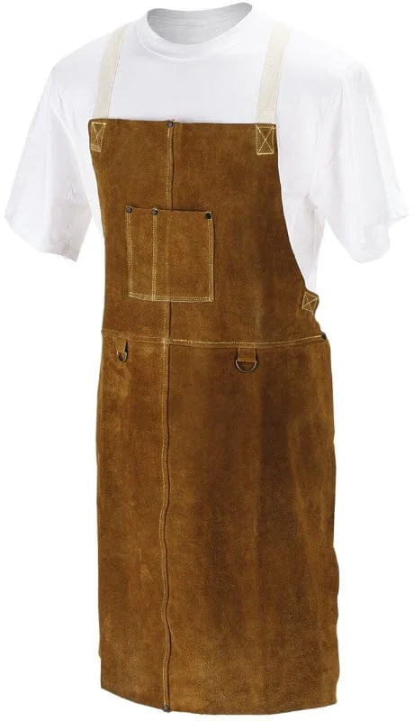 Black Stallion Leather Bib Apron - Split Cowhide 36A