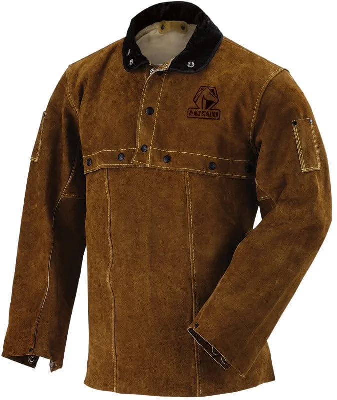 Black Stallion Leather Cape Sleeve & Bib - Split Cowhide 220CS