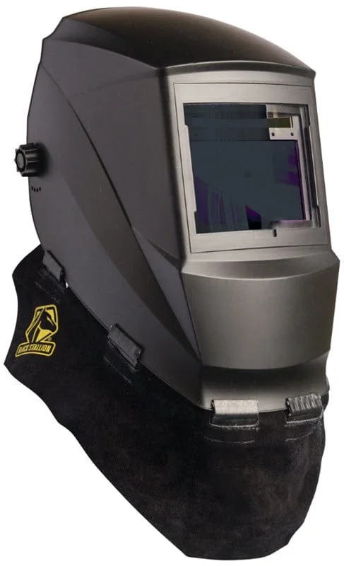 Black Stallion Leather Wrap Around Welding Helmet Bib AH5040-BK